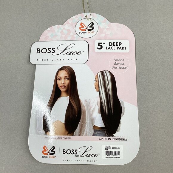 Saffron #1B Off Black Straight Premium Synthetic Lace Front Wig - Picture 9 of 9